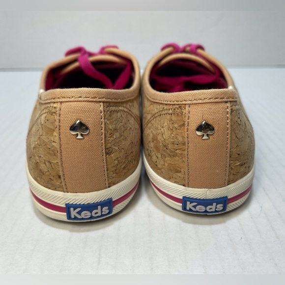 KEDS ♠️ Kate Spade Corkie Lipstick Pink Natural Cork Sneaker Size US 9.5 - Picture 4 of 12